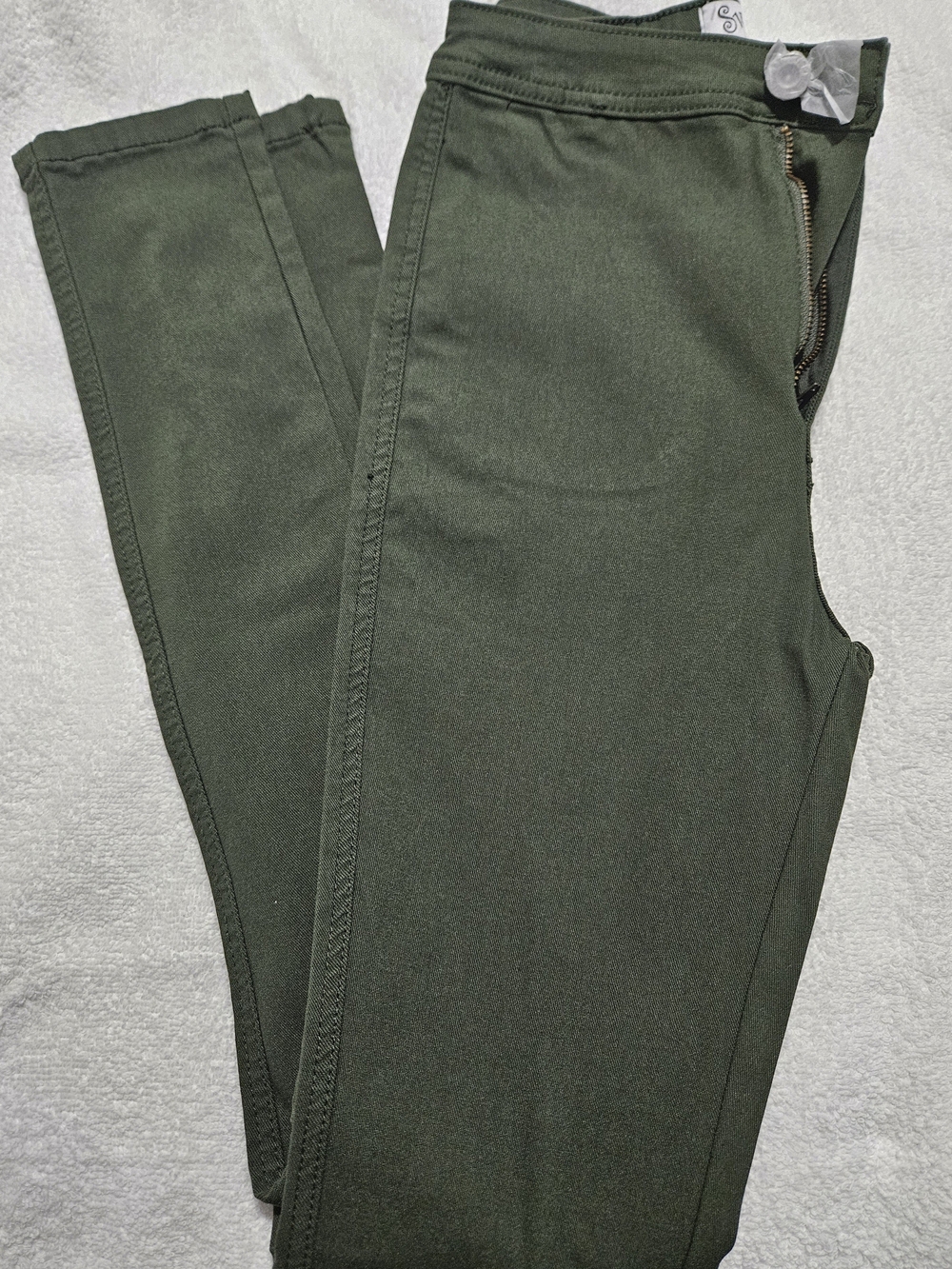 SWANK Men's Dark Olive Slim Tapered Chinos